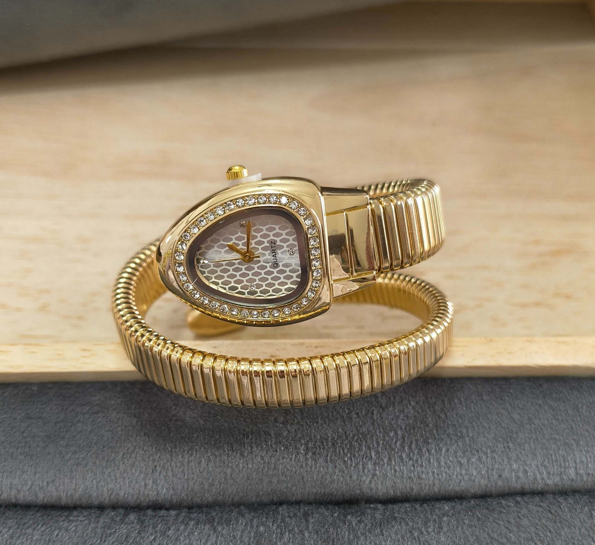 Anti Tarnish Watch Serpenti Snake Wrap 18K Gold Plated
