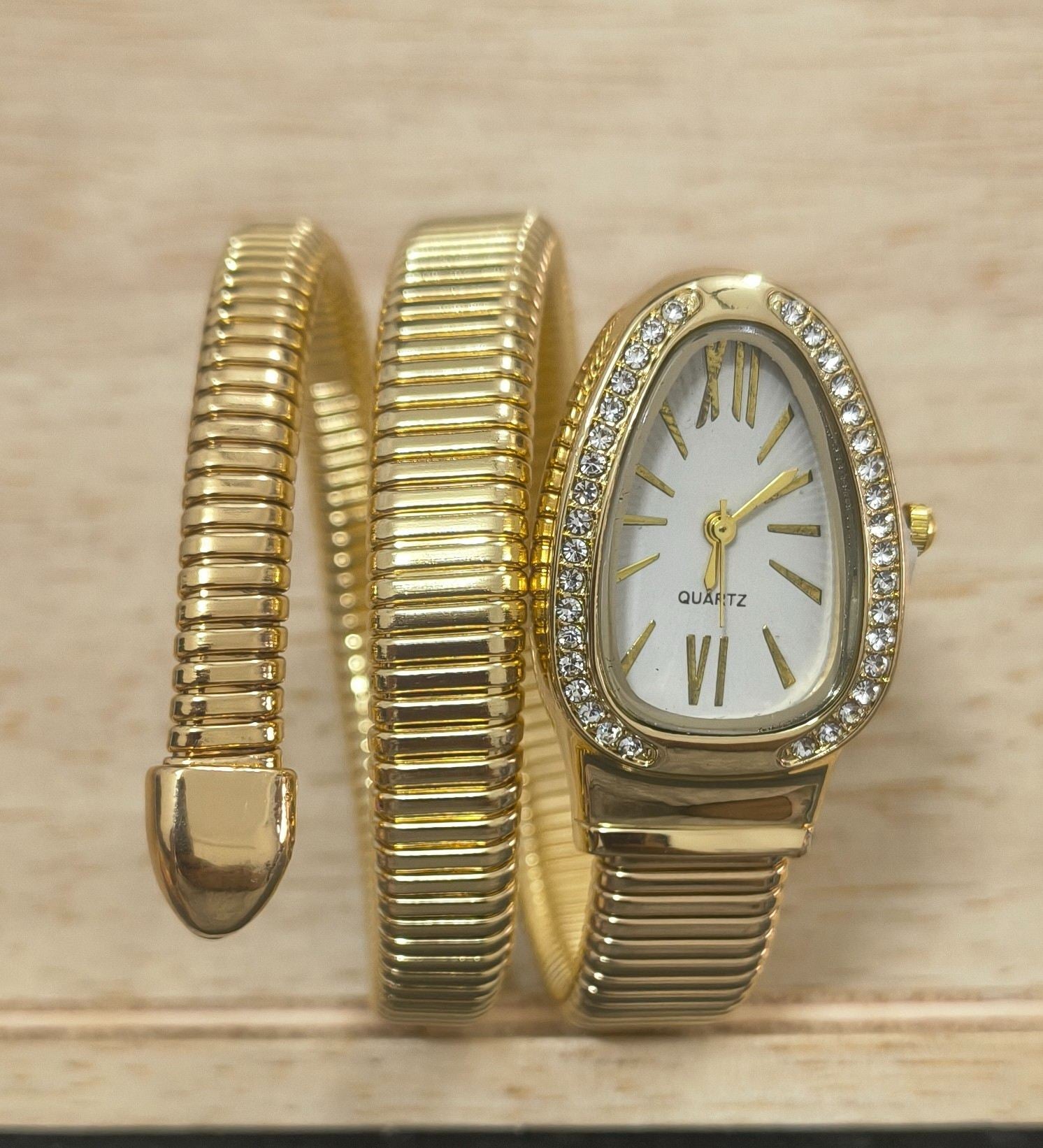 Anti Tarnish Watch Serpenti Snake Wrap 18K Gold Plated