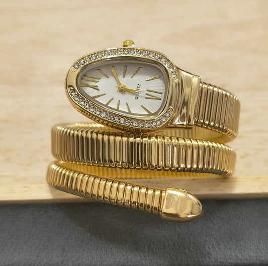 Anti Tarnish Watch Serpenti Snake Wrap 18K Gold Plated