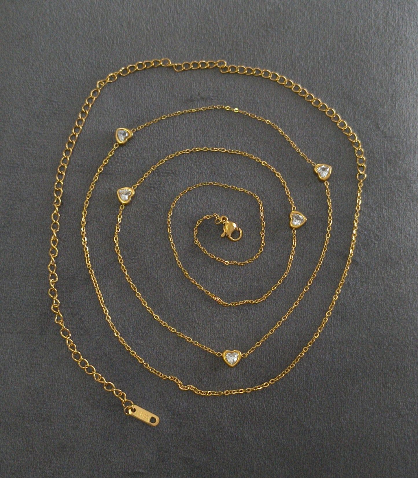 Anti tarnish Heart Charms Waist Chain 18K Gold Plated