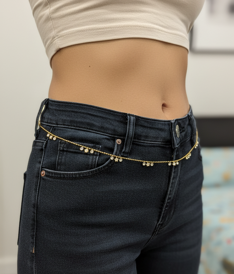 Anti tarnish Star Studded Waist Chain 18K Gold Plated