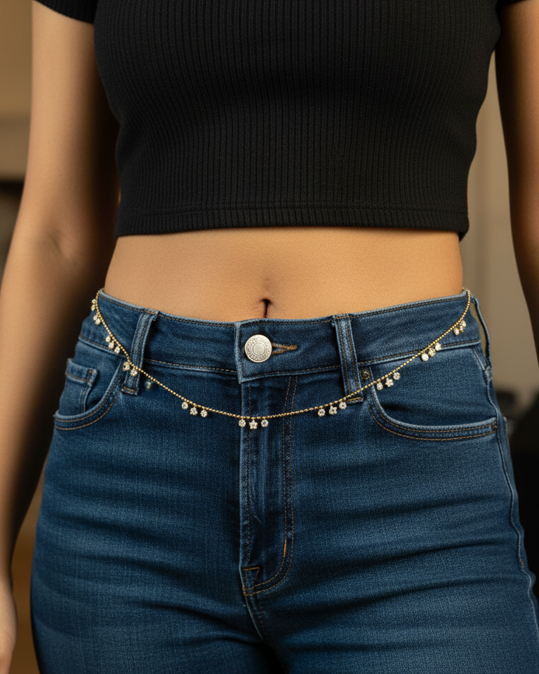 Anti tarnish Star Studded Waist Chain 18K Gold Plated