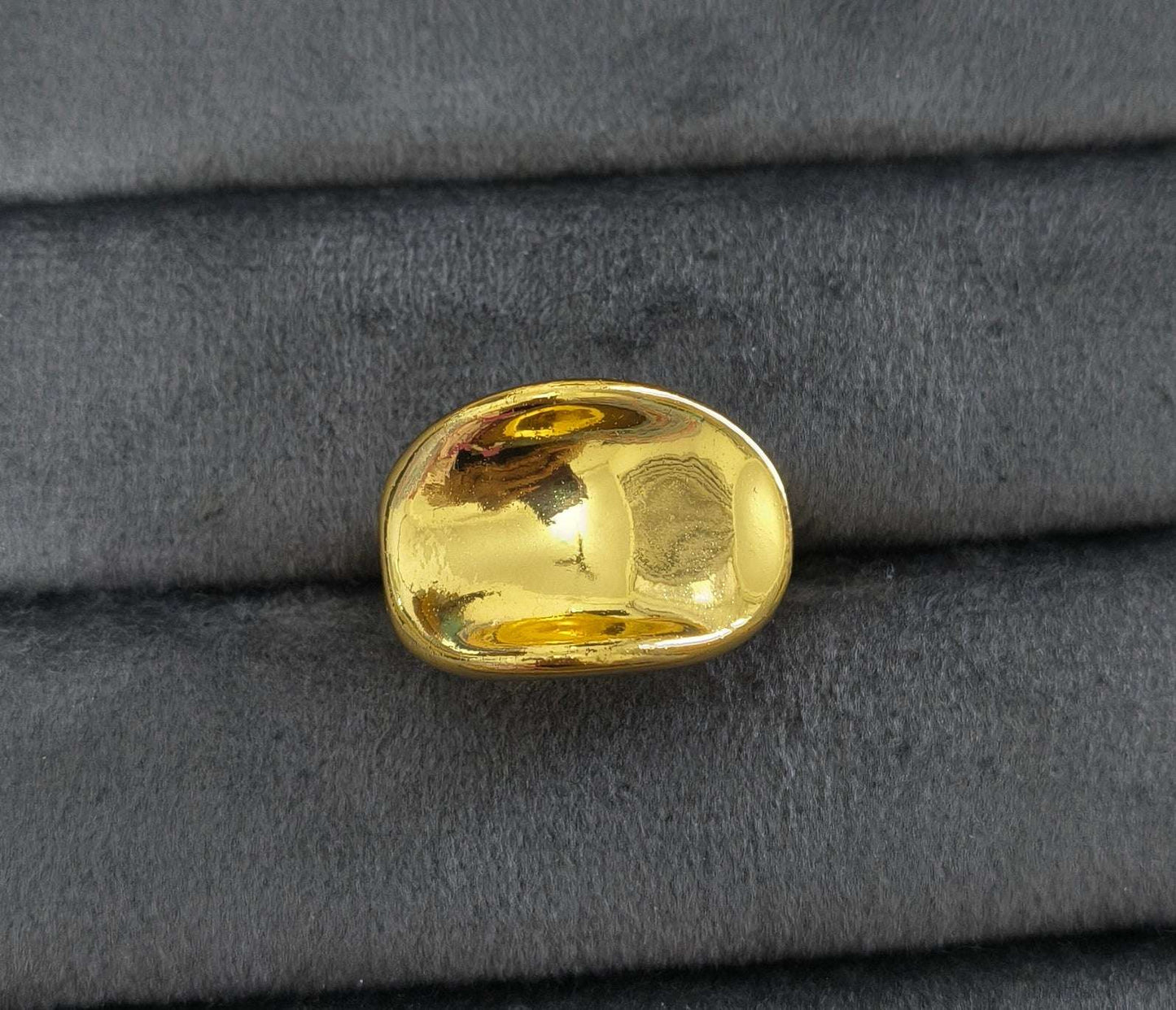 Antitarnish Bright Gold Plated Chunky Gold Digger Ring