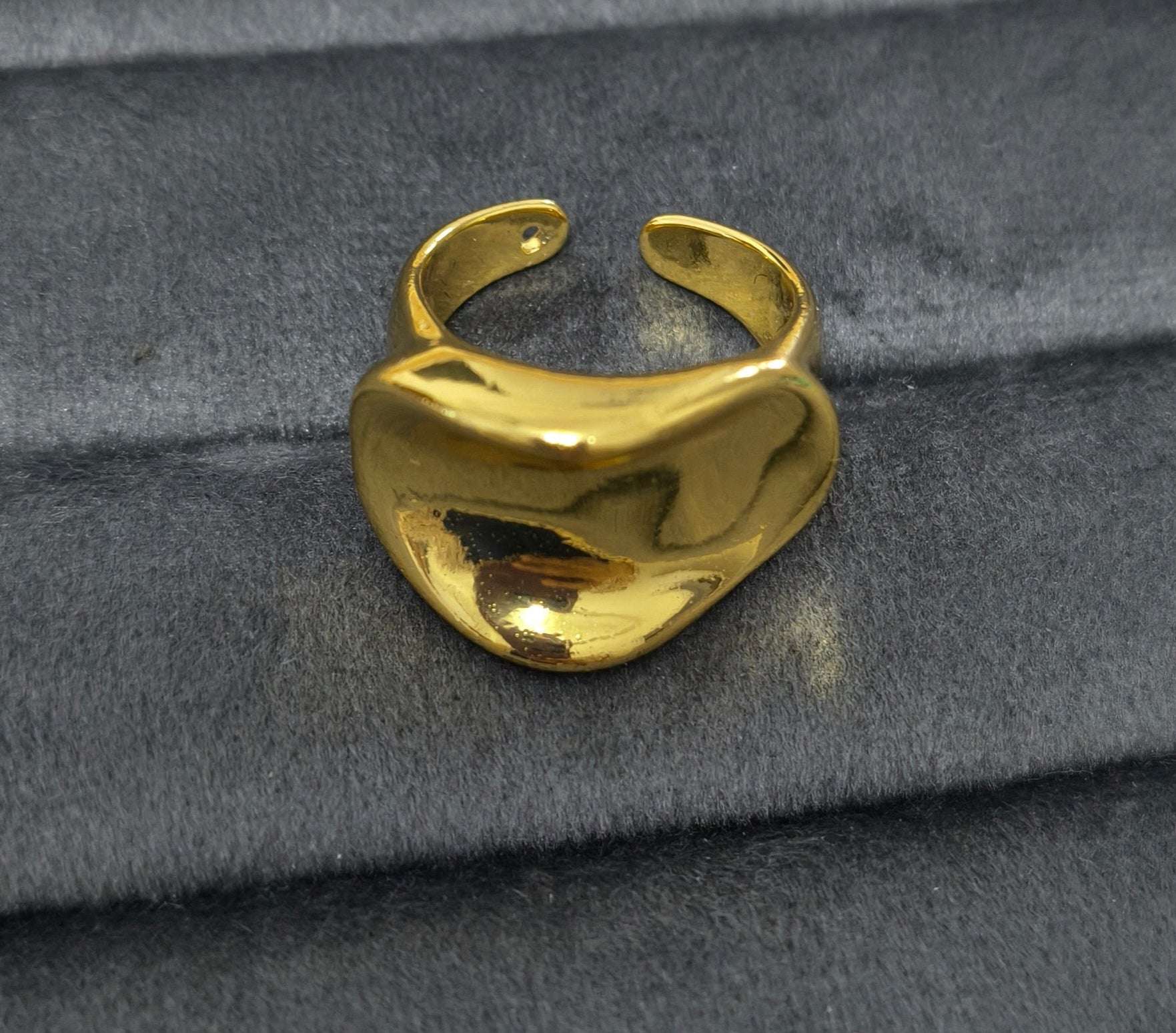 Antitarnish Bright Gold Plated Chunky Gold Digger Ring