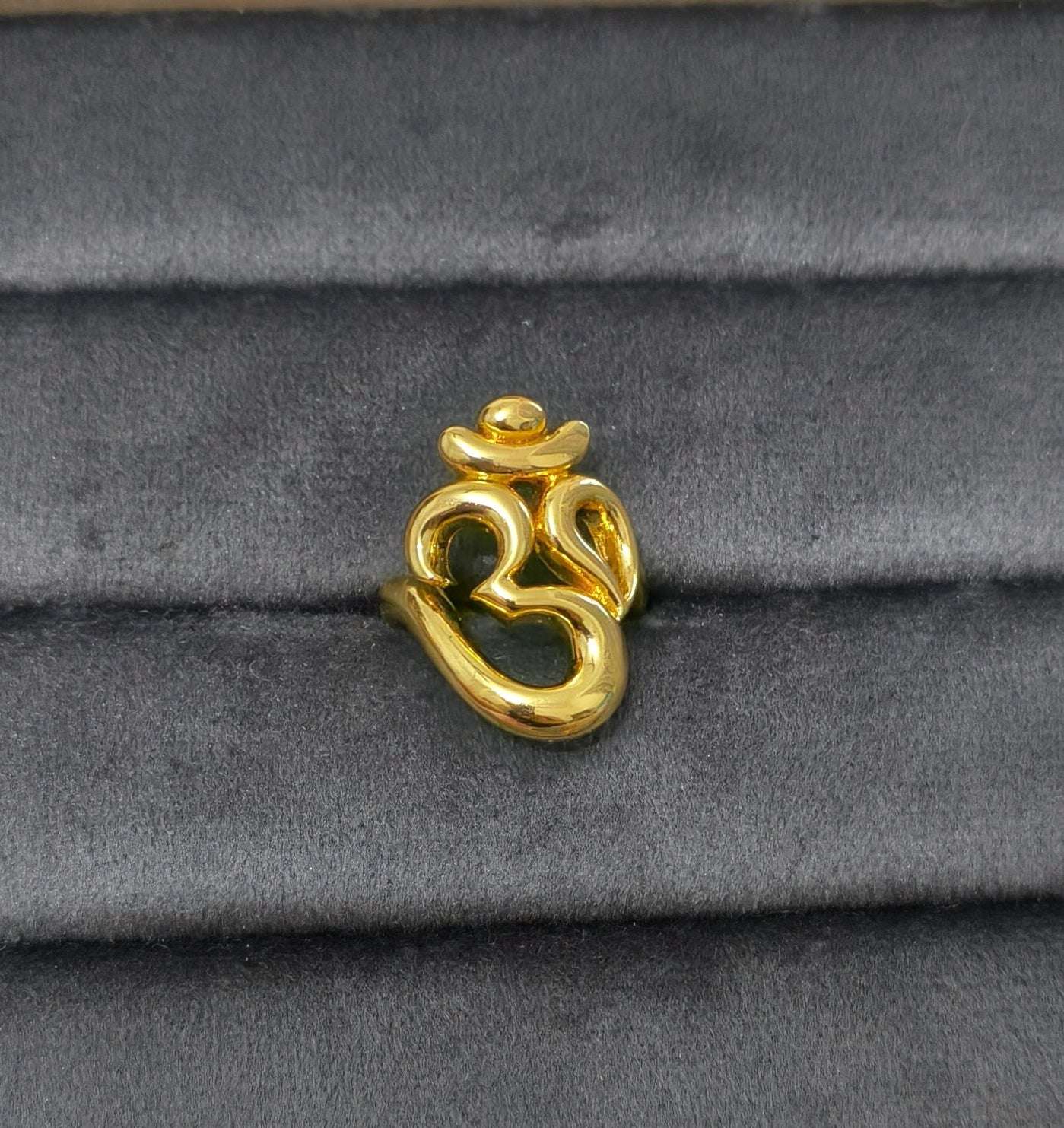 Antitarnish Bright Gold Plated OM Ring
