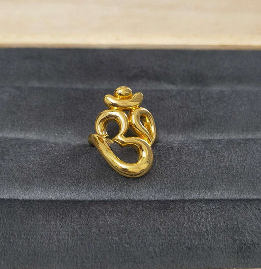 Antitarnish Bright Gold Plated OM Ring