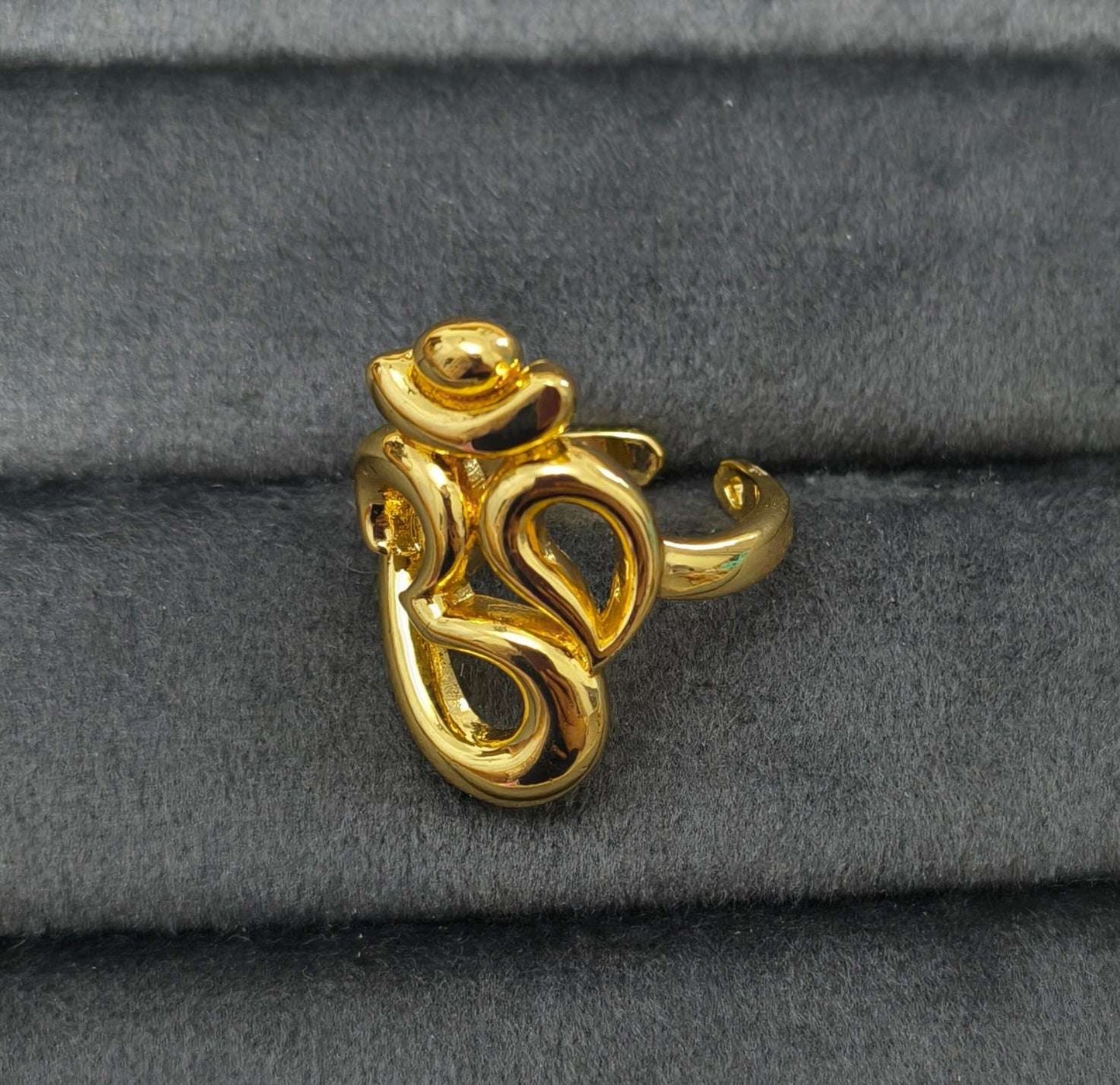 Antitarnish Bright Gold Plated OM Ring
