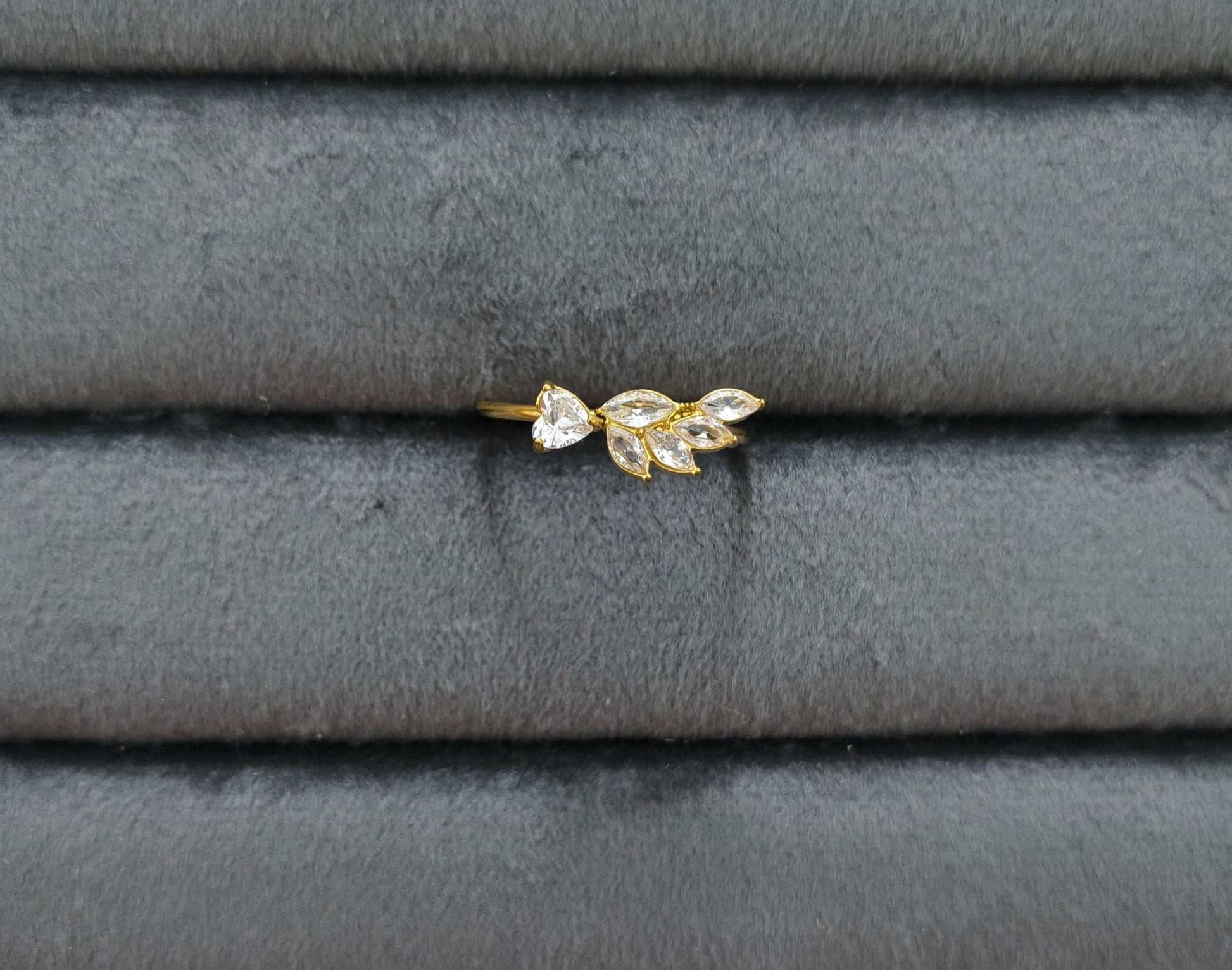 Antitarnish Dainty Heart Solitaire Ring 18K Gold Plated
