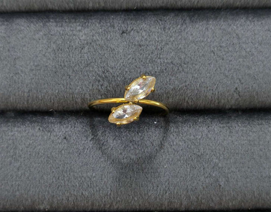 Antitarnish Dainty Solitaire Ring 18K Gold Plated