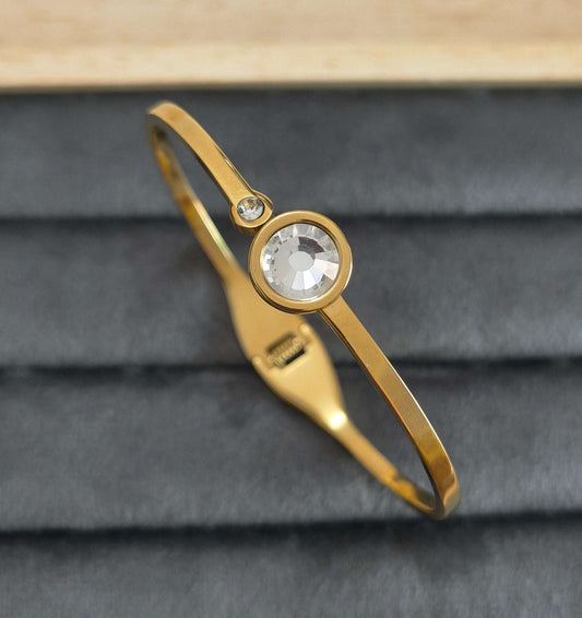 Antitarnish Dainty Stone Studded Bracelet 18K Gold Plated