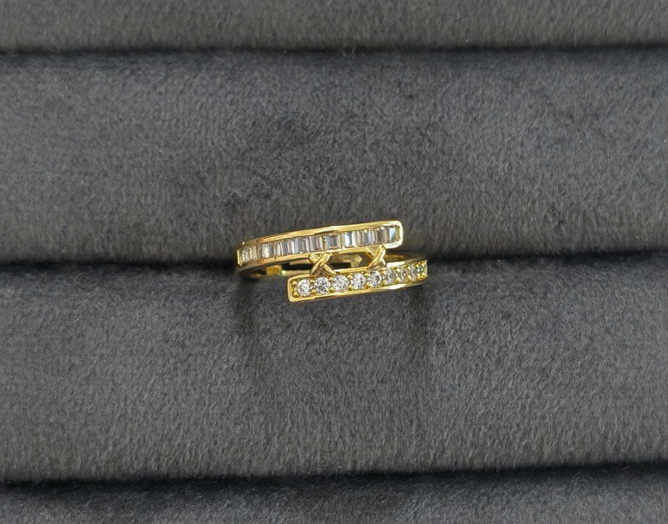 Antitarnish Dazzling Princess Ring 18K Gold Plated