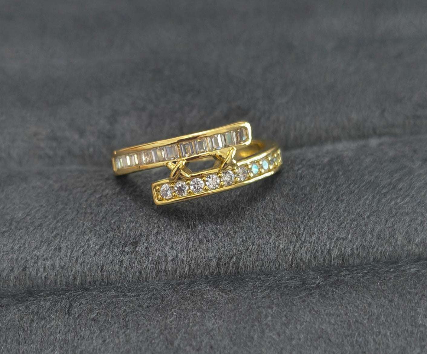 Antitarnish Dazzling Princess Ring 18K Gold Plated