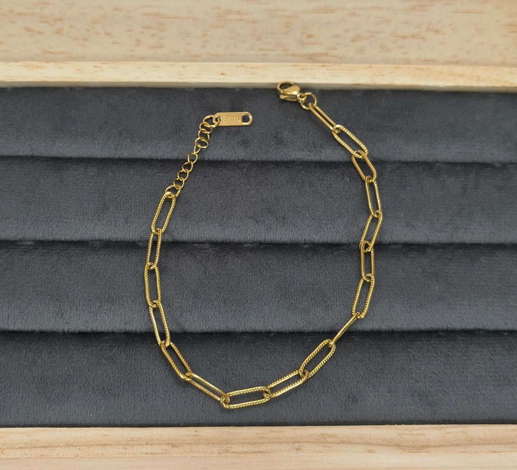 Antitarnish Delicate Link Chain Bracelet 18K Gold Plated