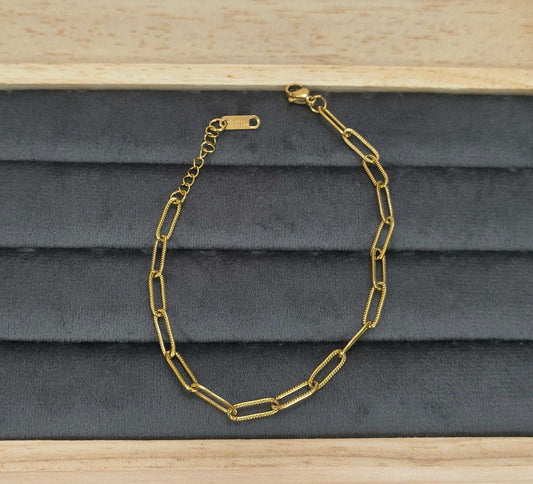 Antitarnish Delicate Link Chain Bracelet 18K Gold Plated