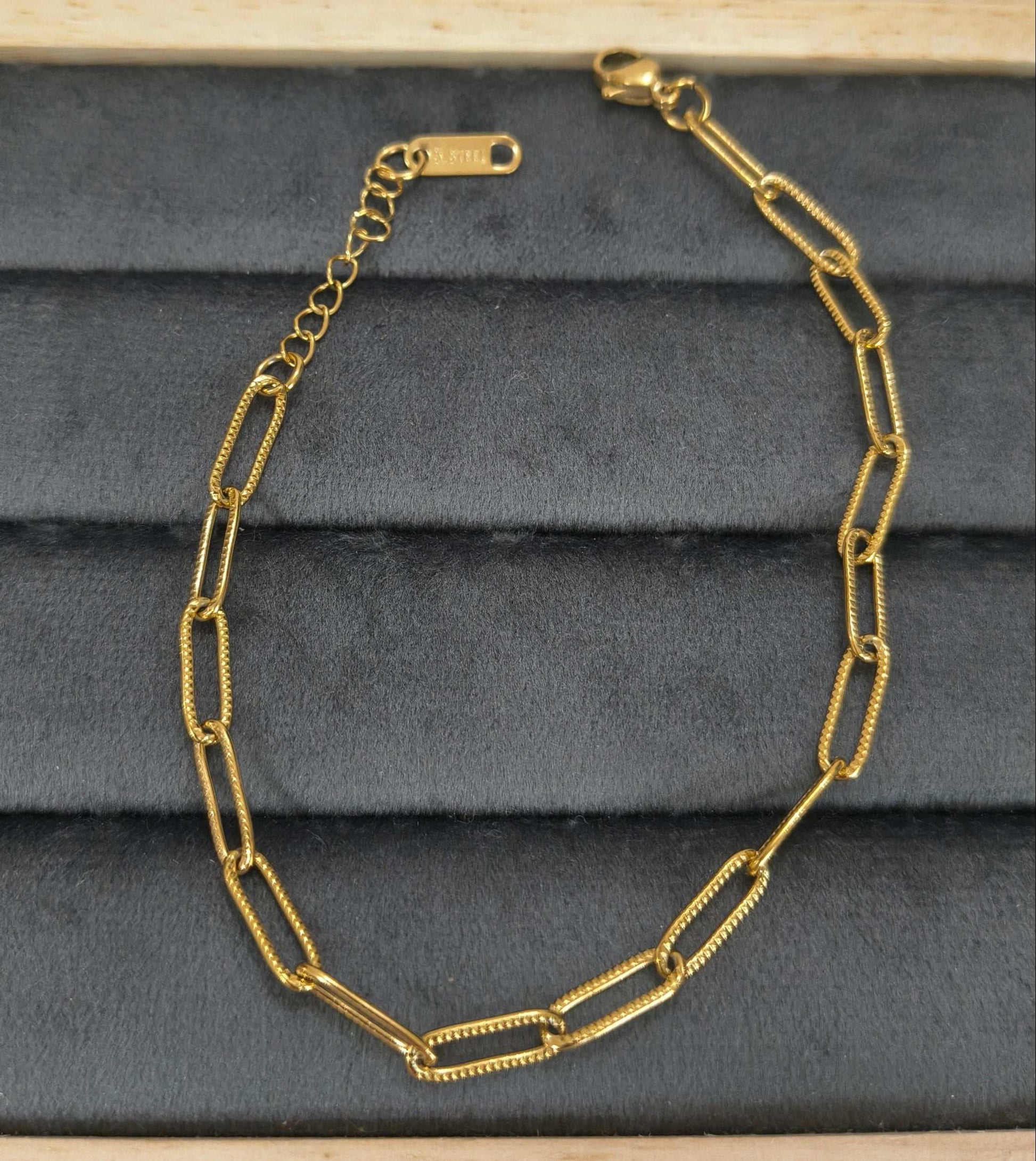 Antitarnish Delicate Link Chain Bracelet 18K Gold Plated