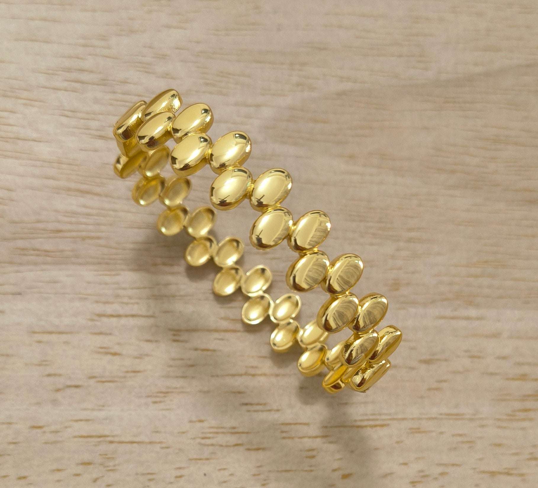 Antitarnish Dot Bean Beaded Bracelet 18K Gold Plated