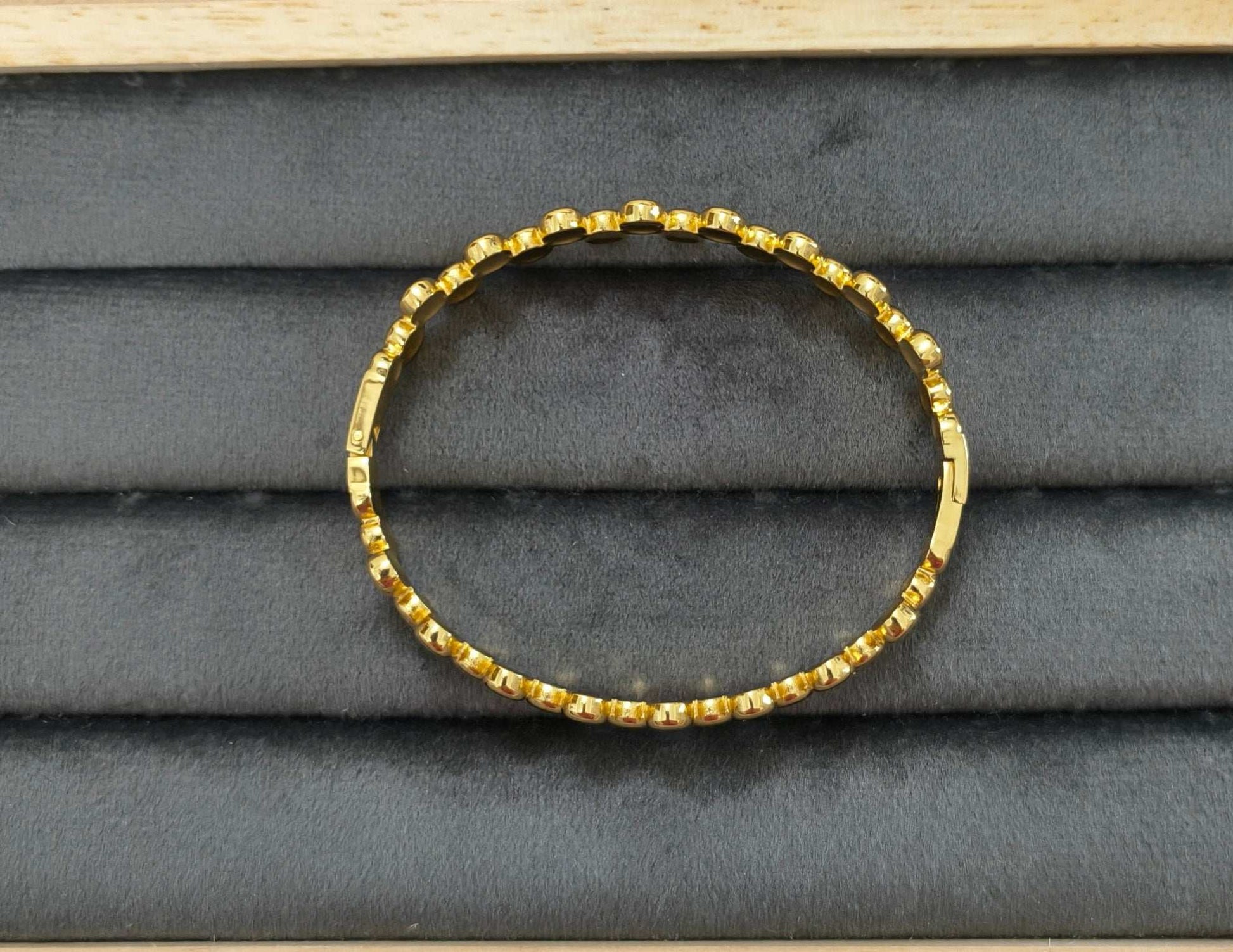 Antitarnish Dot Bean Beaded Bracelet 18K Gold Plated
