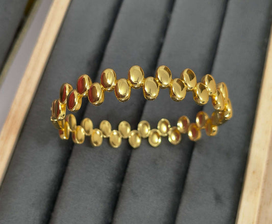 Antitarnish Dot Bean Beaded Bracelet 18K Gold Plated