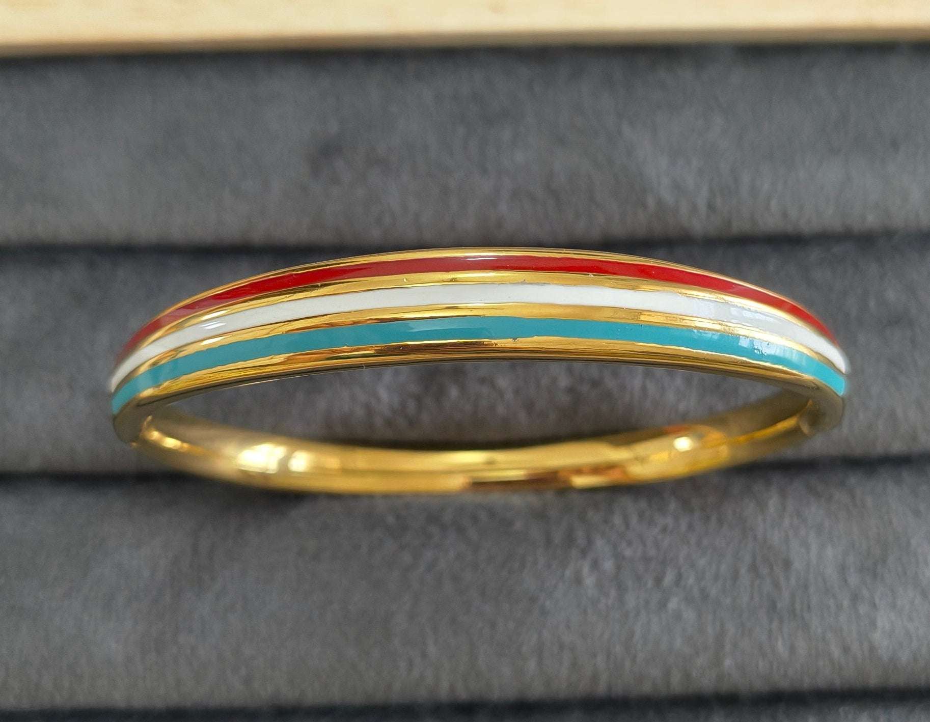 Antitarnish Enamel Tricolor Bracelet 18K Gold Plated