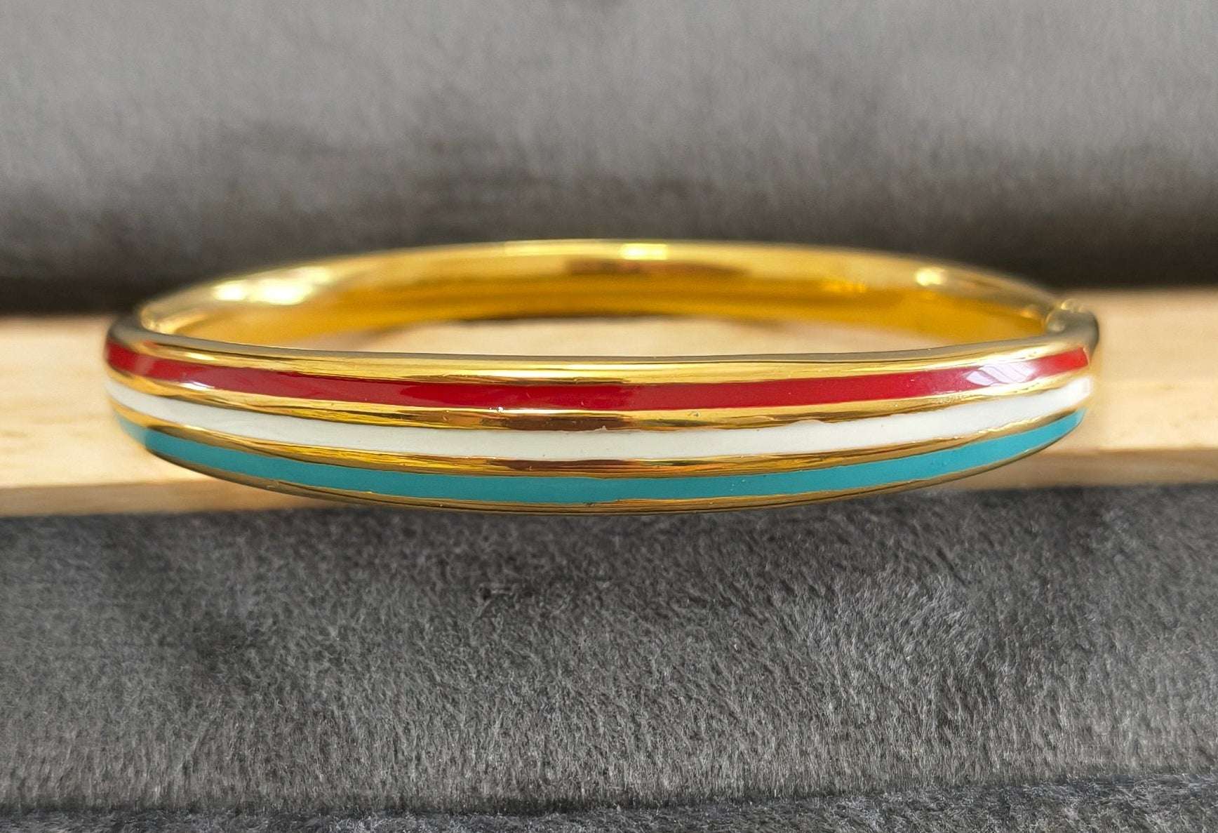 Antitarnish Enamel Tricolor Bracelet 18K Gold Plated