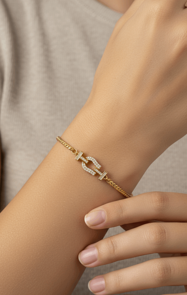 Antitarnish Gold Knot Chain Bracelet 18K Gold Plated