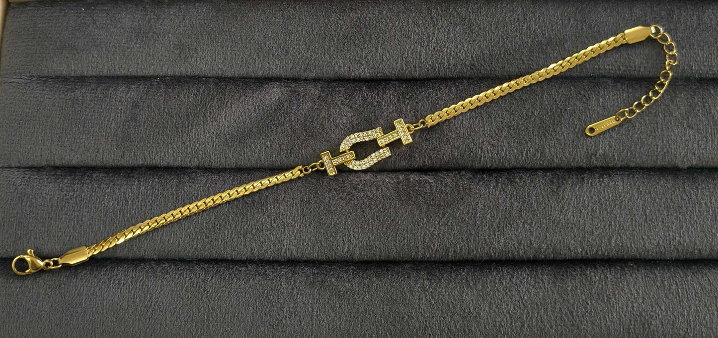 Antitarnish Gold Knot Chain Bracelet 18K Gold Plated