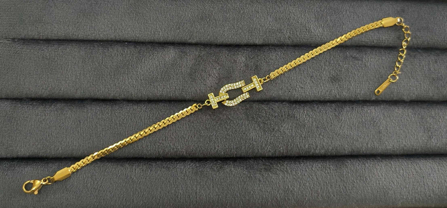 Antitarnish Gold Knot Chain Bracelet 18K Gold Plated
