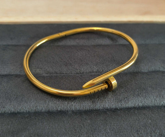 Antitarnish Golden Nail Cuff Bracelet 18K Gold Plated