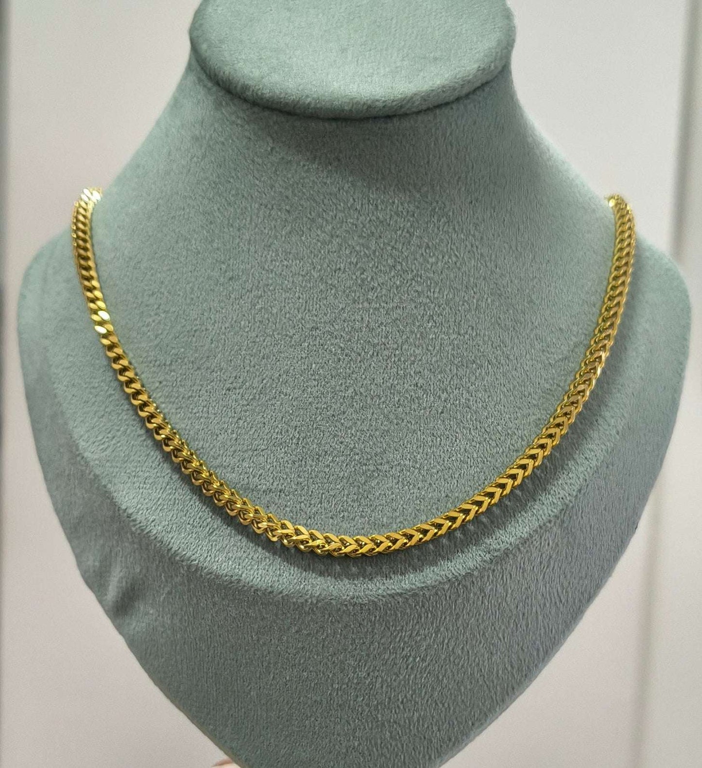 Antitarnish Men's Bold Square Box Chain 18K Gold Plated