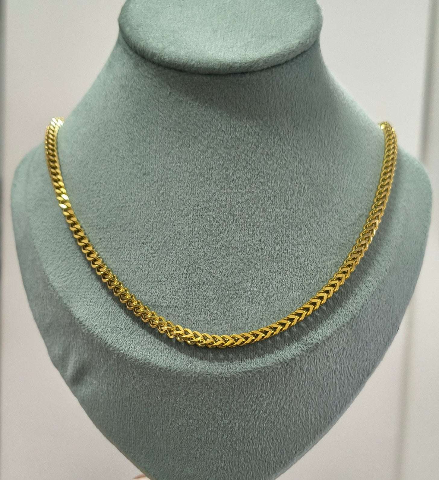 Antitarnish Men's Bold Square Box Chain 18K Gold Plated