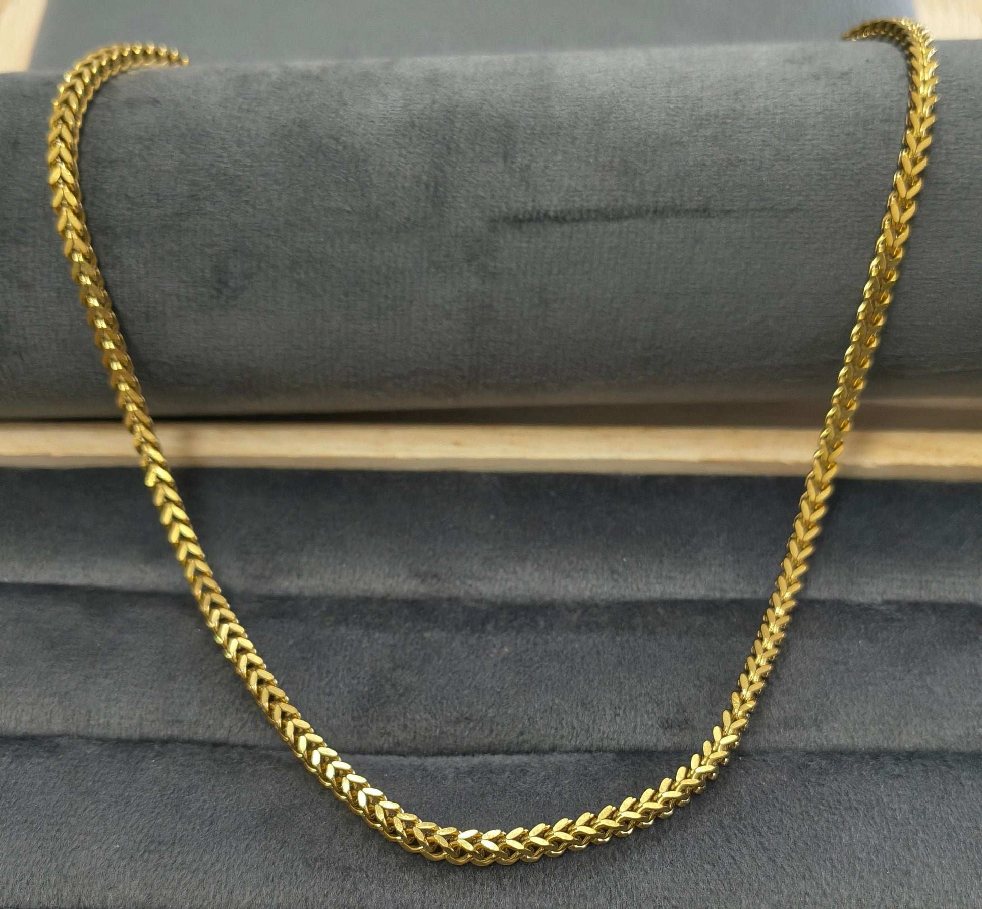 Antitarnish Men's Bold Square Box Chain 18K Gold Plated