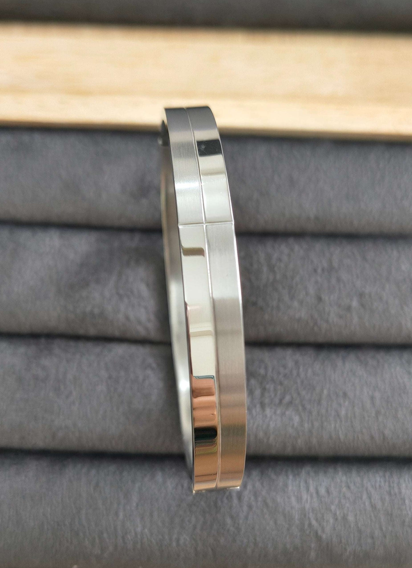 Antitarnish Men's Bracelet Silver Plated Layered Pattern