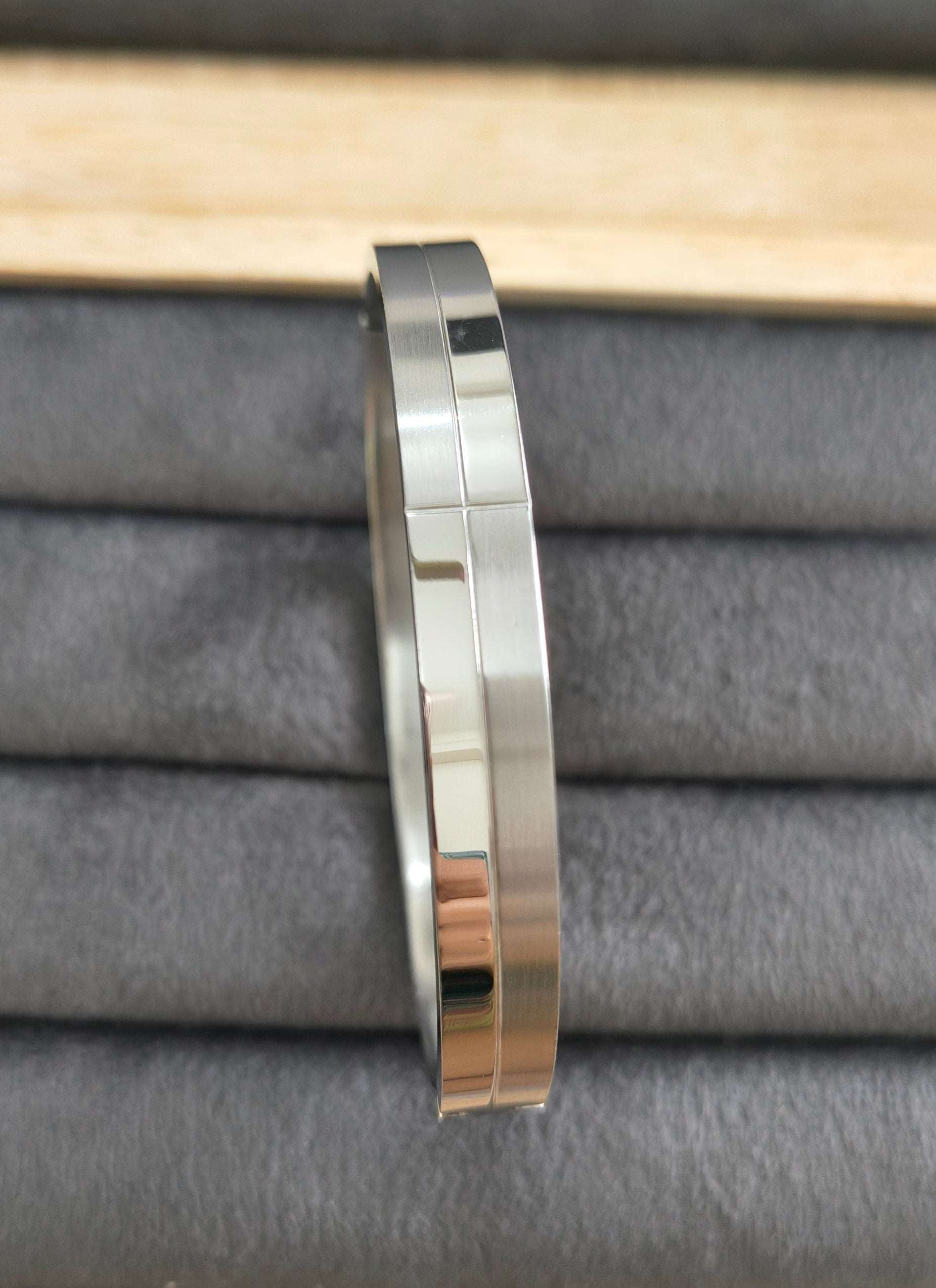 Antitarnish Men's Bracelet Silver Plated Layered Pattern