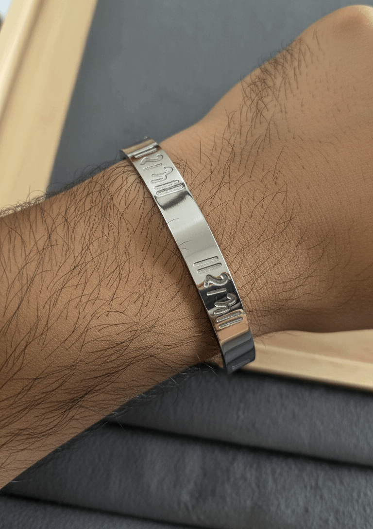 Antitarnish Men's Bracelet Silver Plated Ram Divya Kada