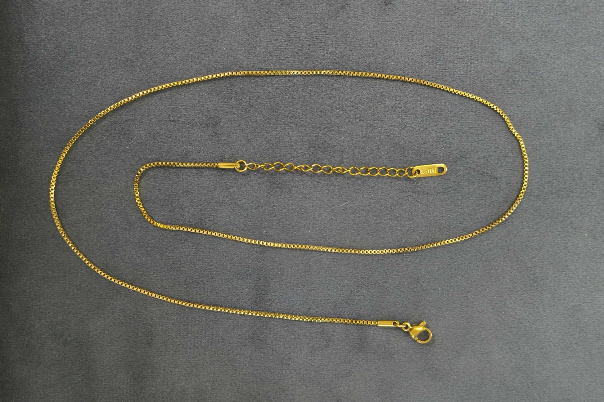 Antitarnish Men's Delicate Box Chain 18K Gold Plated