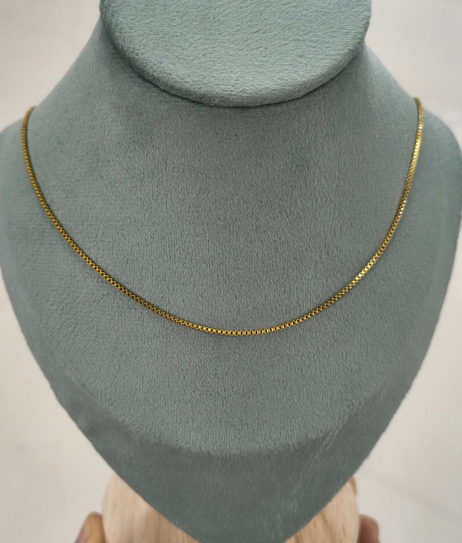 Antitarnish Men's Delicate Box Chain 18K Gold Plated