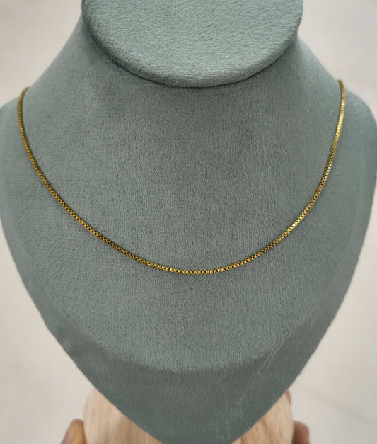 Antitarnish Men's Delicate Box Chain 18K Gold Plated