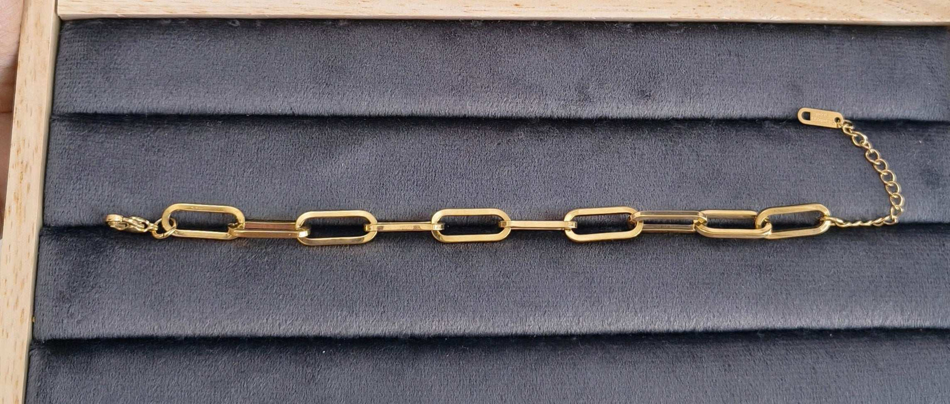 Antitarnish Paperclip Chain Bracelet 18K Gold Plated