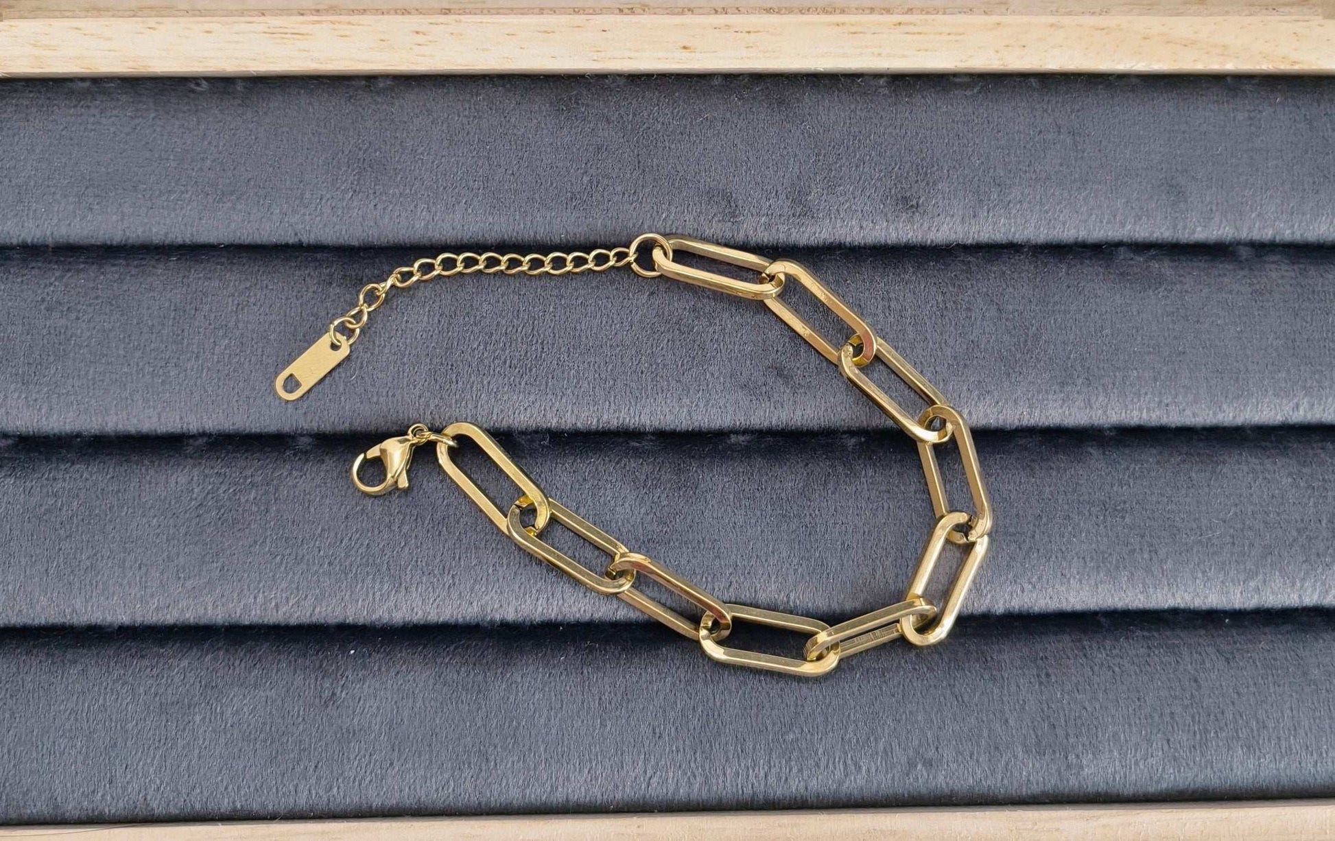 Antitarnish Paperclip Chain Bracelet 18K Gold Plated