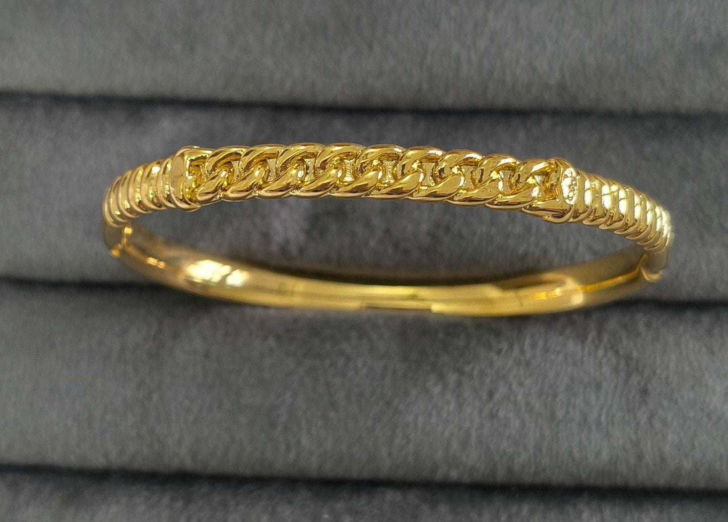 Antitarnish Solid Twist Chain Bracelet 18K Gold Plated