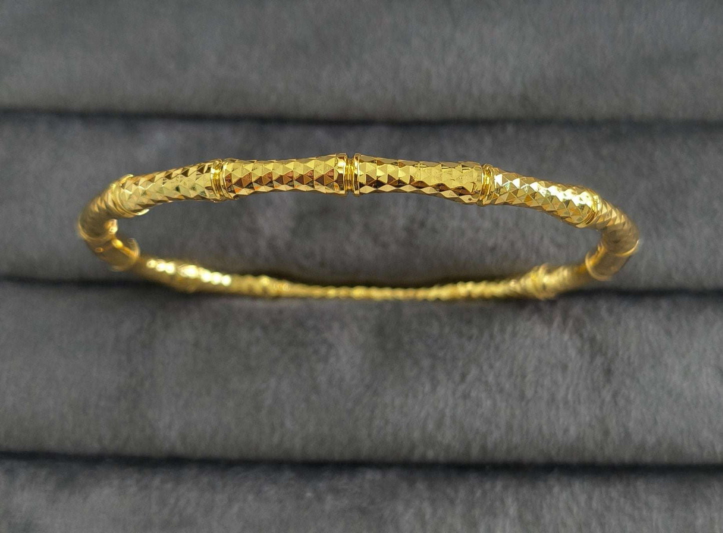 Antitarnish Sparkling Bamboo Bracelet 18K Gold Plated