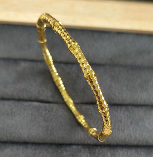 Antitarnish Sparkling Bamboo Bracelet 18K Gold Plated