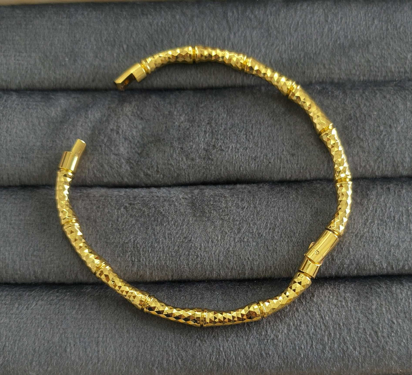 Antitarnish Sparkling Bamboo Bracelet 18K Gold Plated