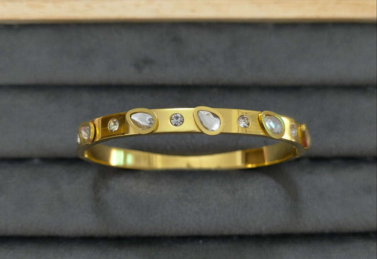 Antitarnish Stone Embedded Bracelet 18K Gold Plated