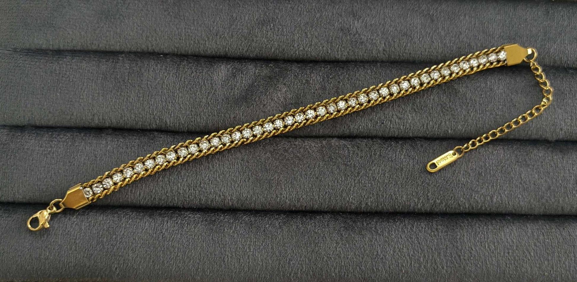 Antitarnish Stylish Zircon Chain Bracelet 18K Gold Plated