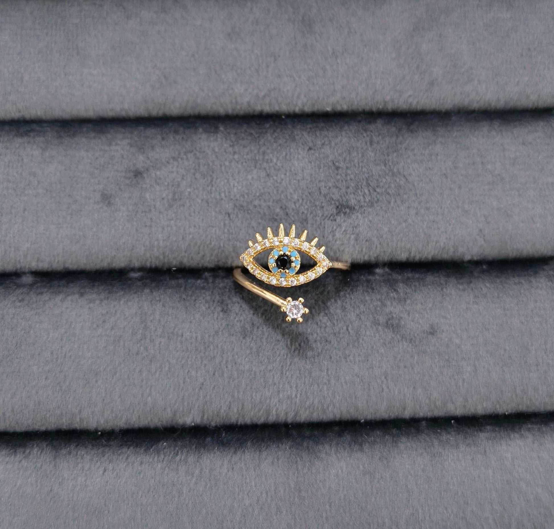 Antitarnish Trendy Evil Eye Ring 18K Gold Plated