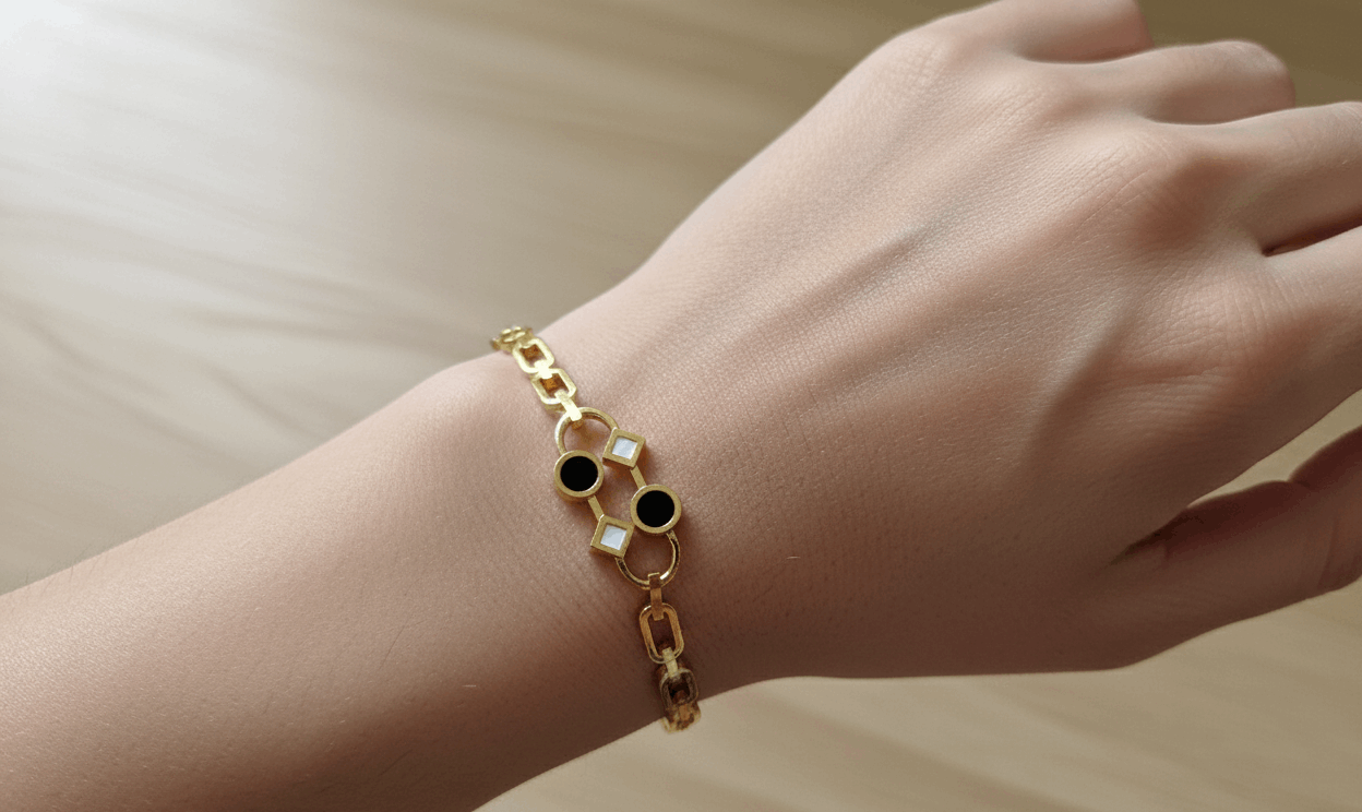 Antitarnish Trendy Sparkle Bracelet 18K Gold Plated