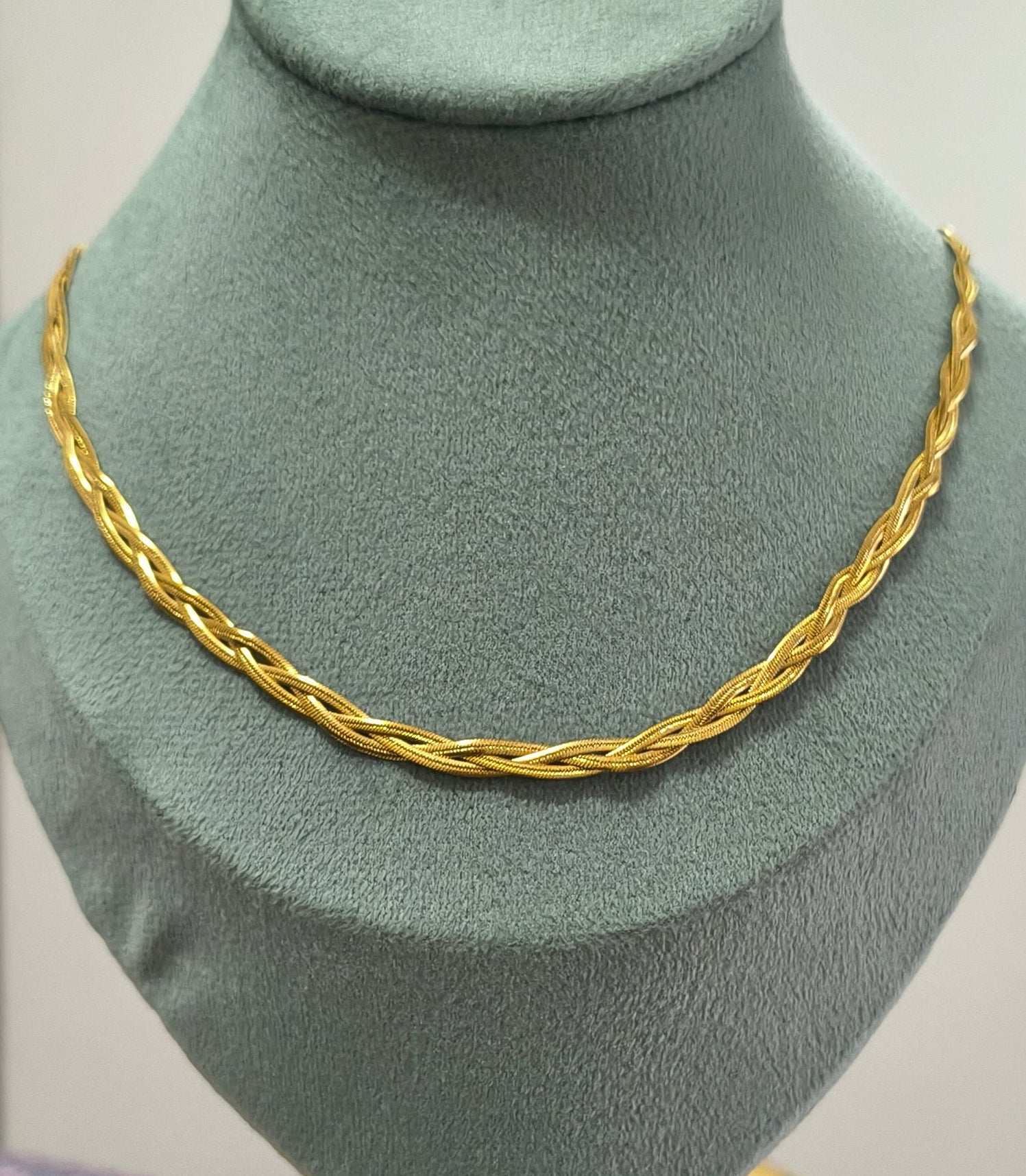 Antitarnish Unisex Braided Snake Chain 18K Gold Plated
