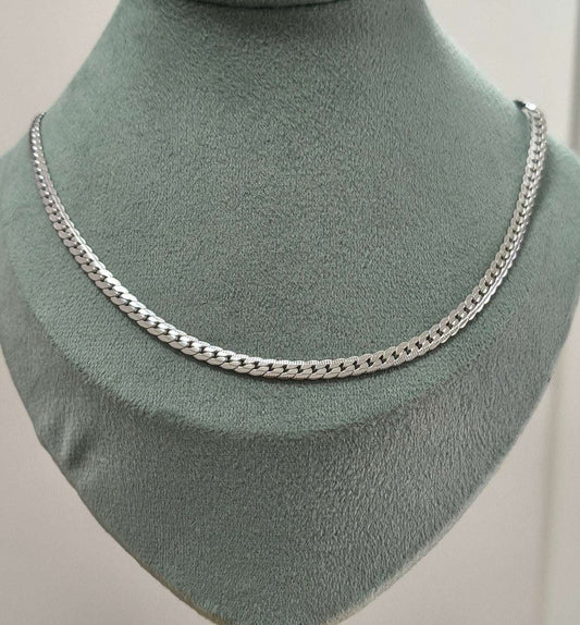 Antitarnish Unisex Cuban Link Chain Silver Plated