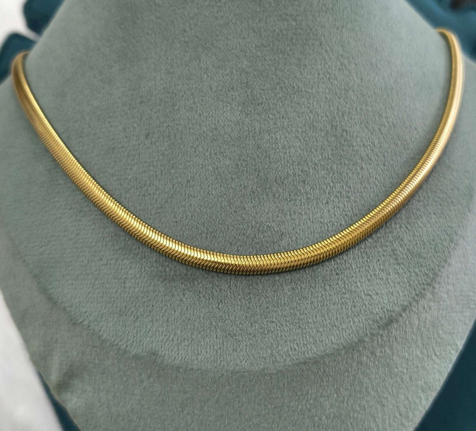 Antitarnish Unisex Filled Snake Chain 18K Gold Plated